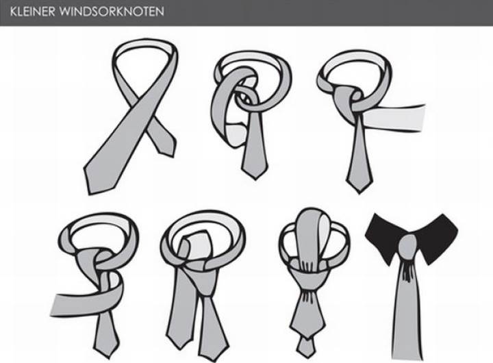 Krawatte binden - kleiner Windsorknoten